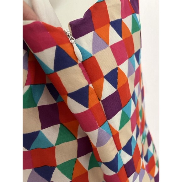Kate Spade Geometric Print Sheath Dress 14 Kaledisope Artsy Funky Fun No Button - Picture 6 of 6
